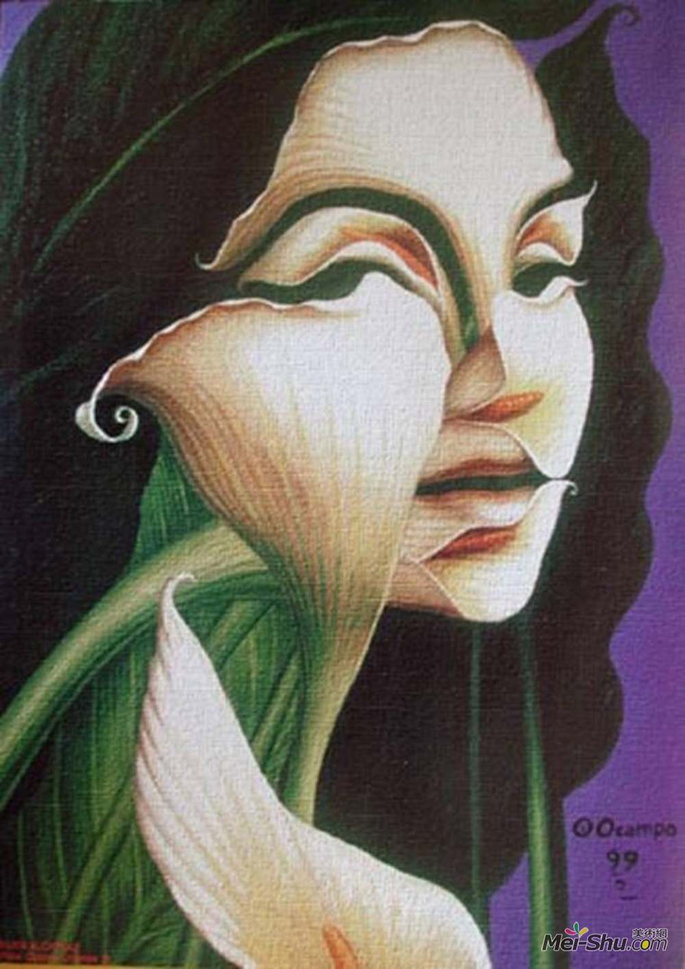 奥坎波(Octavio Ocampo)高清作品《百合女人》