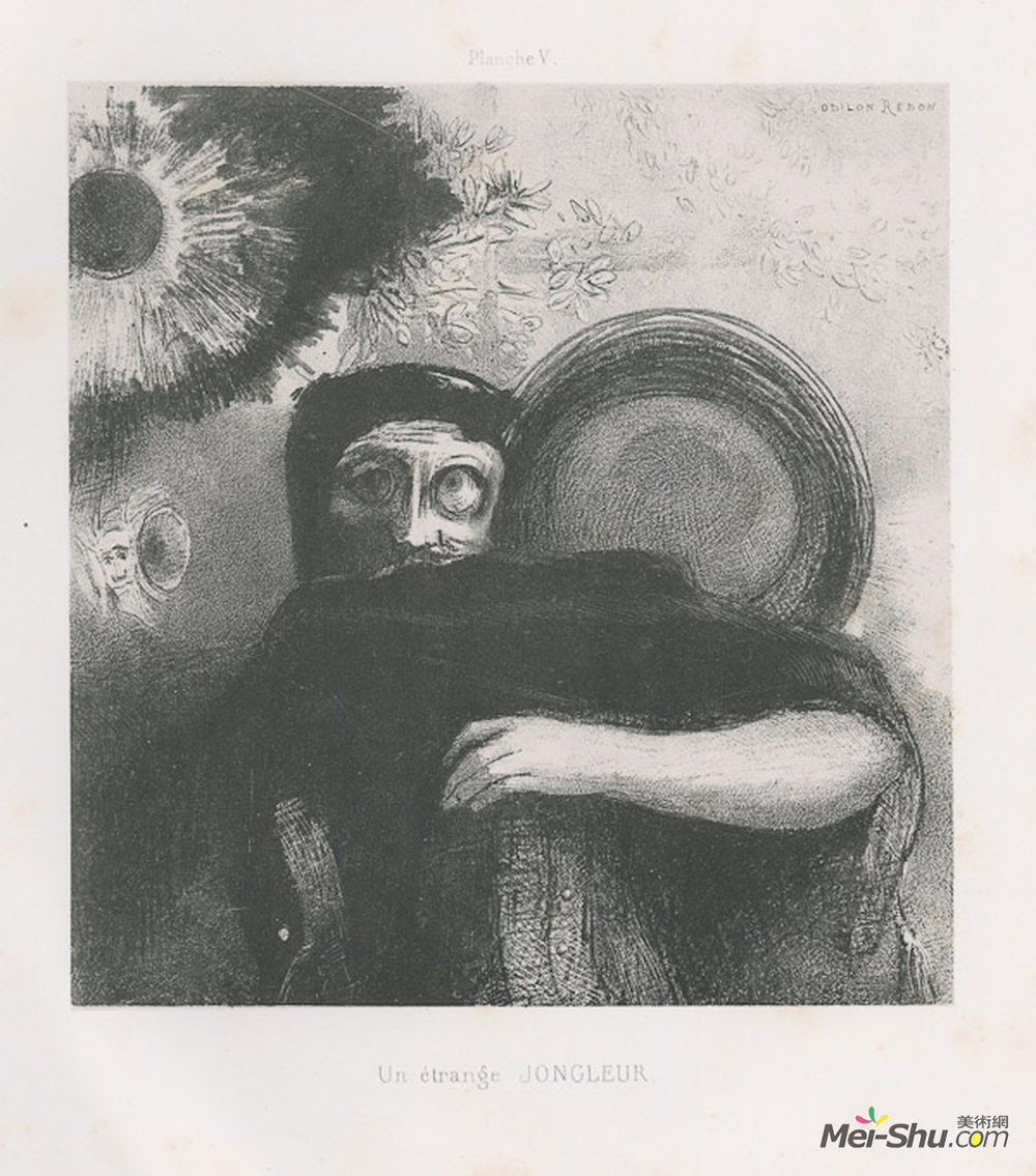 奥迪隆·雷东(Odilon Redon)高清作品《一个奇怪的杂耍者》