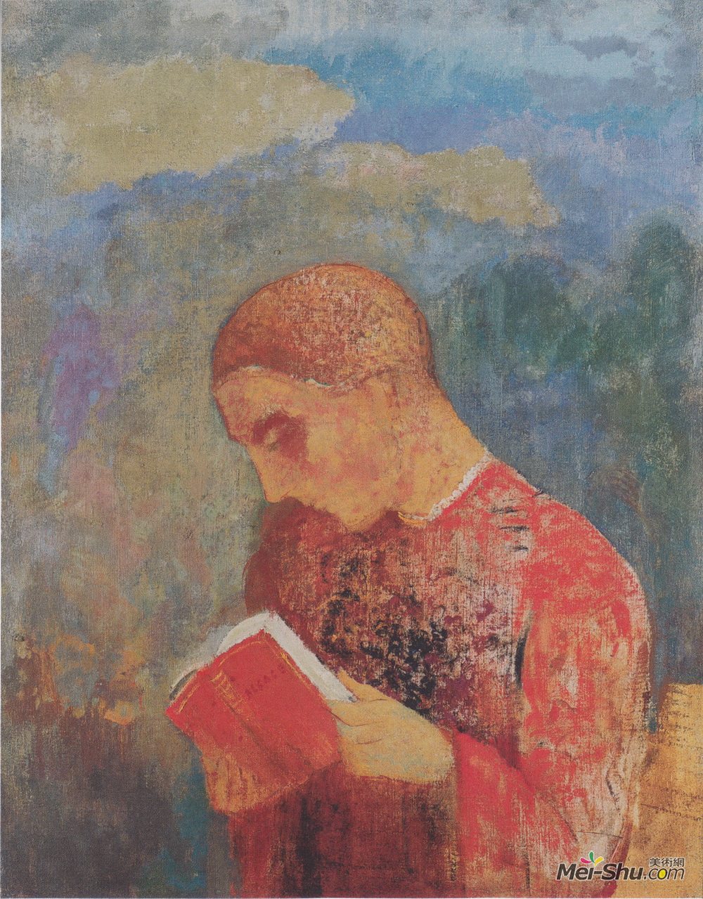 奥迪隆·雷东(Odilon Redon)高清作品《阿尔萨斯还是读书僧》