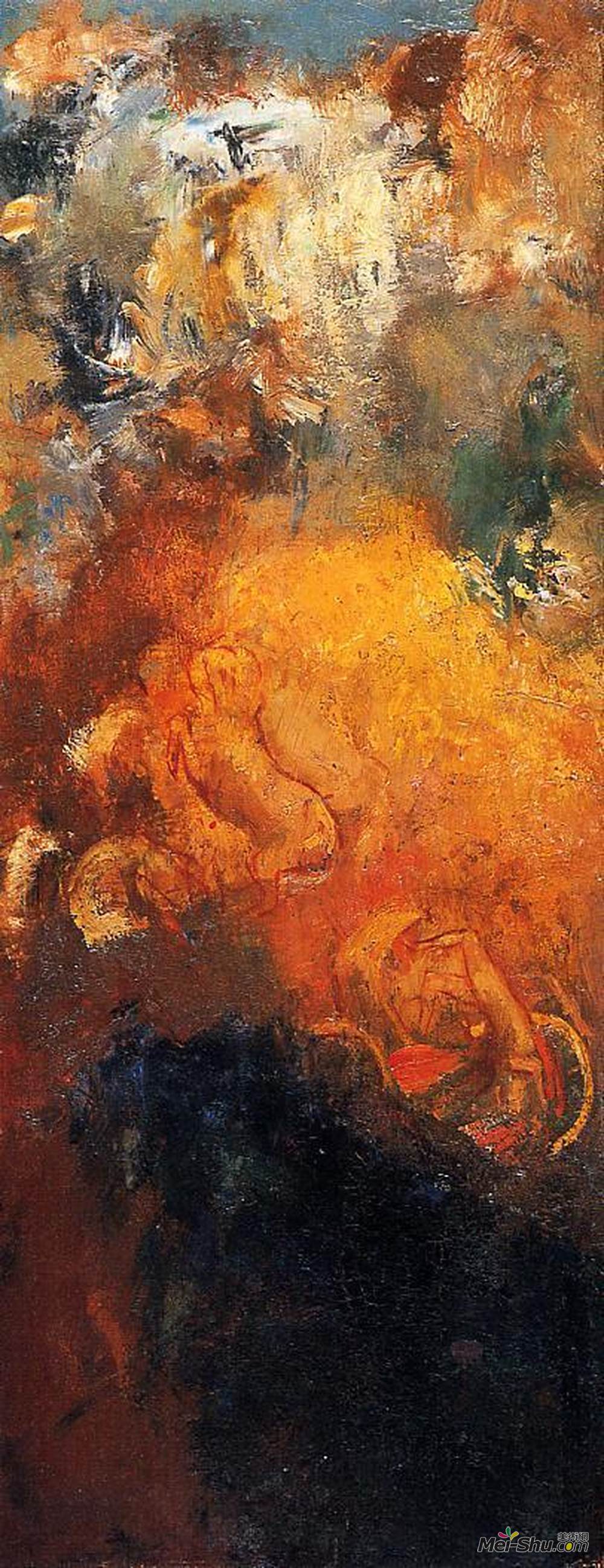 奥迪隆·雷东(Odilon Redon)高清作品《阿波罗战车》