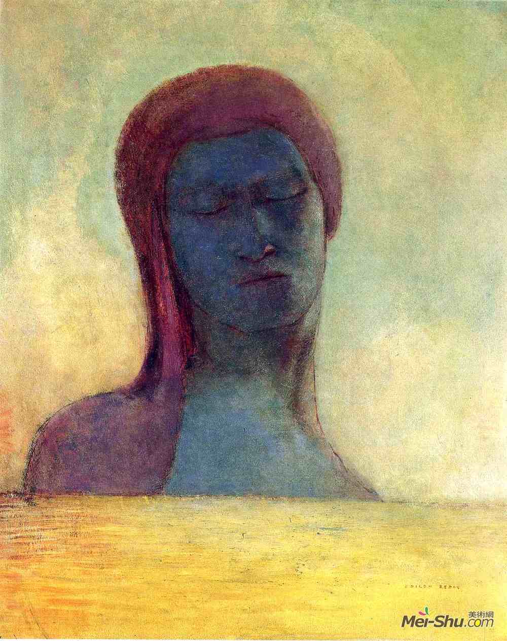 奥迪隆·雷东(Odilon Redon)高清作品《闭眼》