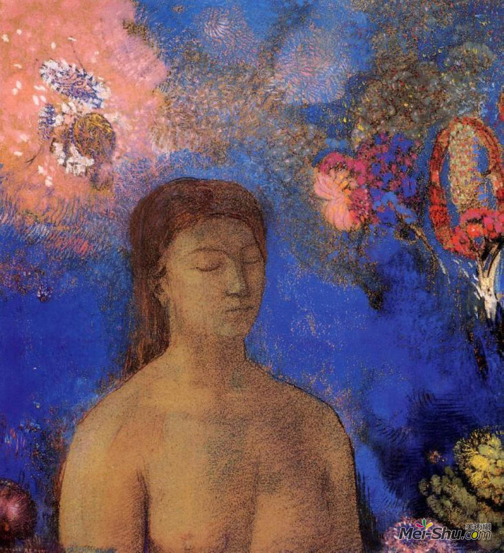 奥迪隆·雷东(Odilon Redon)高清作品《闭眼》