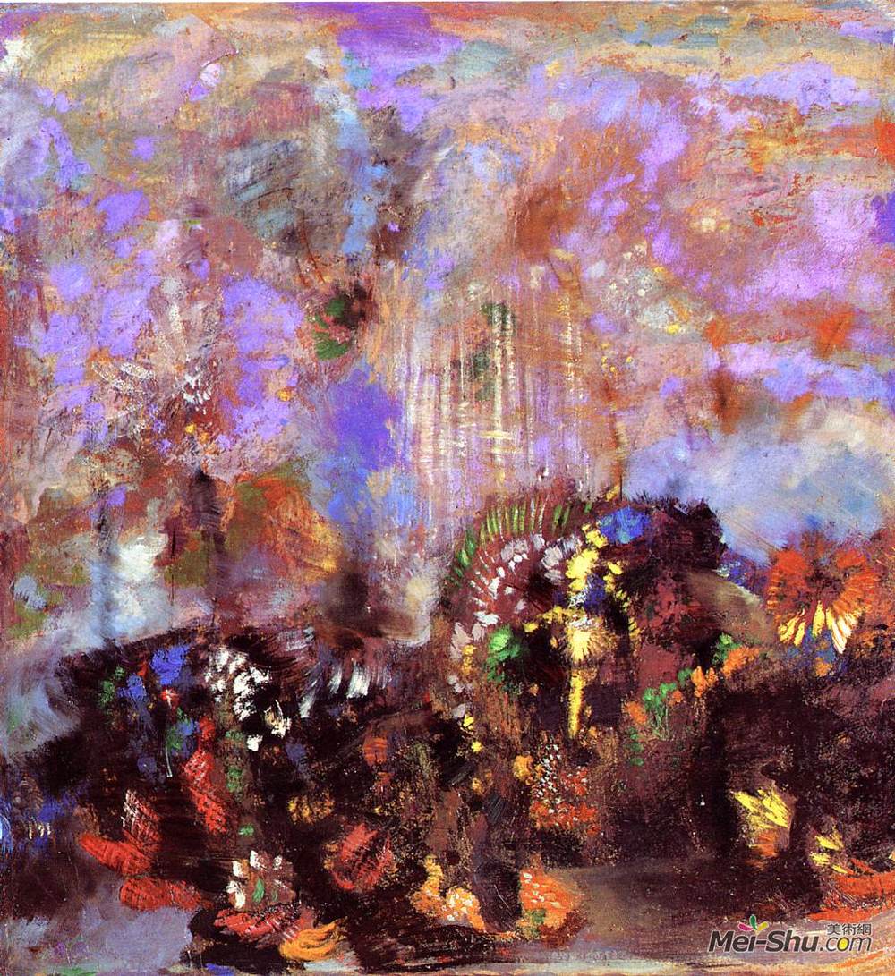 奥迪隆·雷东(Odilon Redon)高清作品《用鲜花组成》