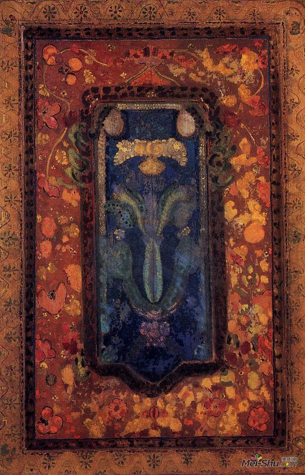 奥迪隆·雷东(Odilon Redon)高清作品《祈祷毯设计》