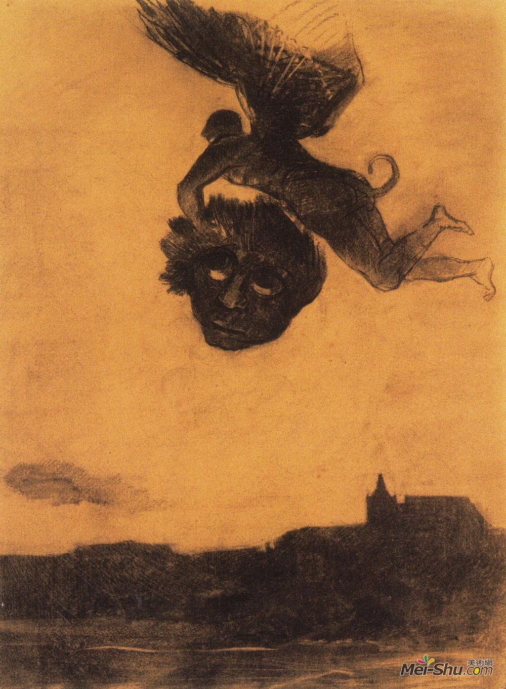 奥迪隆·雷东(Odilon Redon)高清作品《鬼头鬼脑》