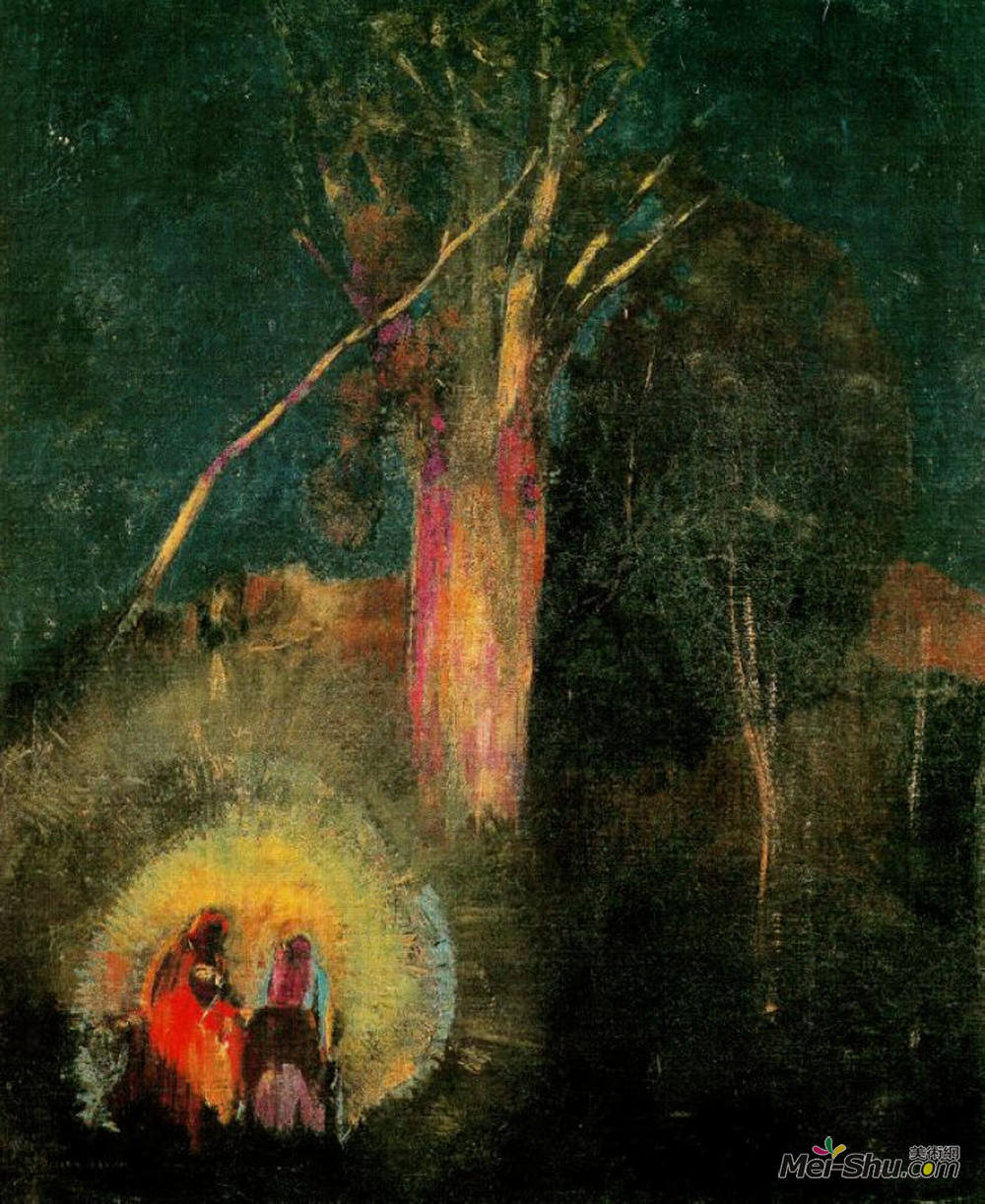 奥迪隆·雷东(Odilon Redon)高清作品《飞往埃及》