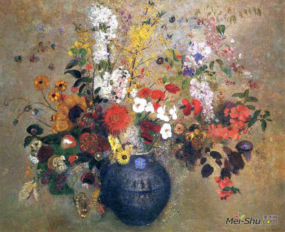 奥迪隆·雷东(Odilon Redon)高清作品《花》