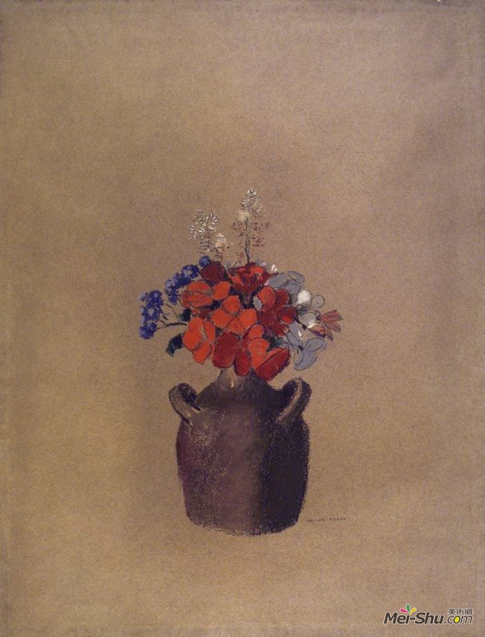 奥迪隆·雷东(Odilon Redon)高清作品《花瓶里的花》