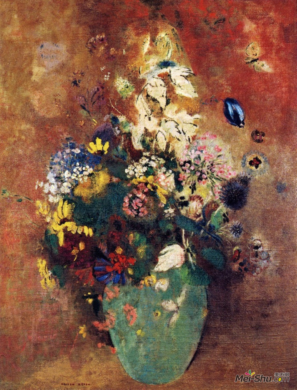 奥迪隆·雷东(Odilon Redon)高清作品《绿色花瓶》