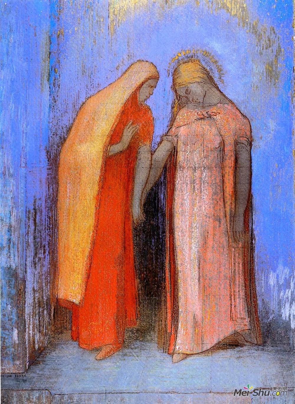 奥迪隆·雷东(Odilon Redon)高清作品《神秘对话》