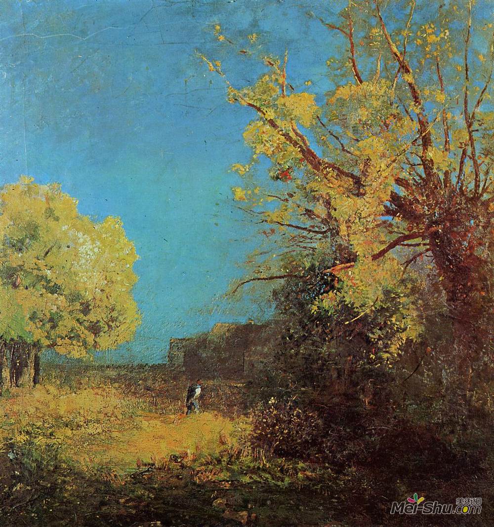 奥迪隆·雷东(Odilon Redon)高清作品《Peyrelebade Landscape》