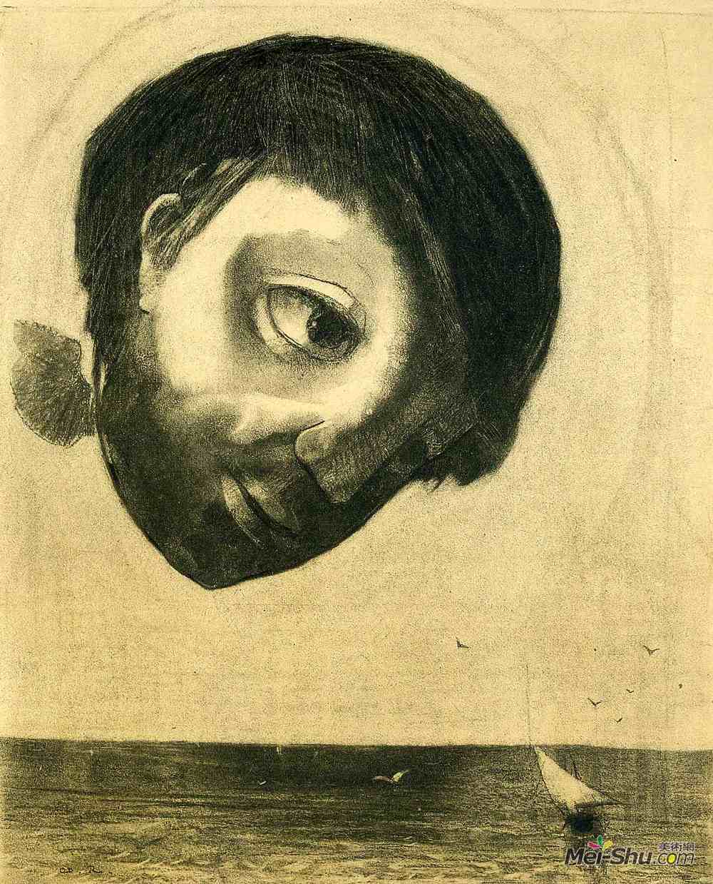 奥迪隆·雷东(Odilon Redon)高清作品《守护水的照片》