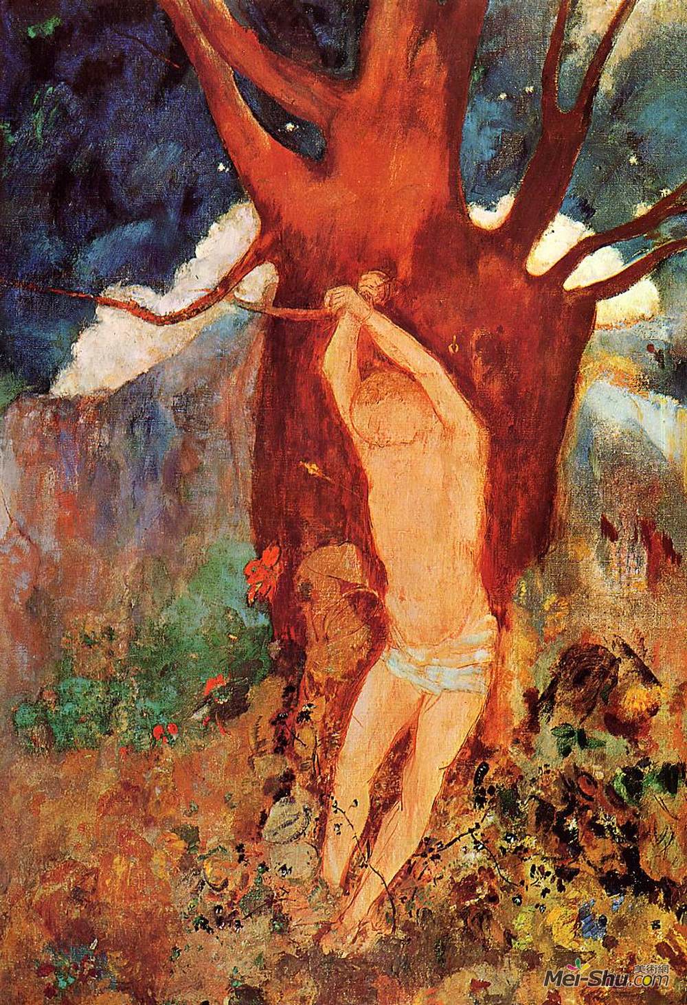 奥迪隆·雷东(Odilon Redon)高清作品《塞巴斯蒂安的殉难》