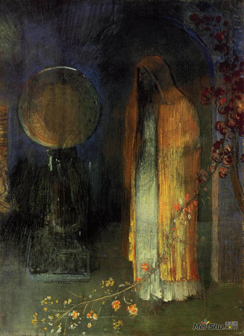 奥迪隆·雷东(Odilon Redon)高清作品《黄色斗篷》