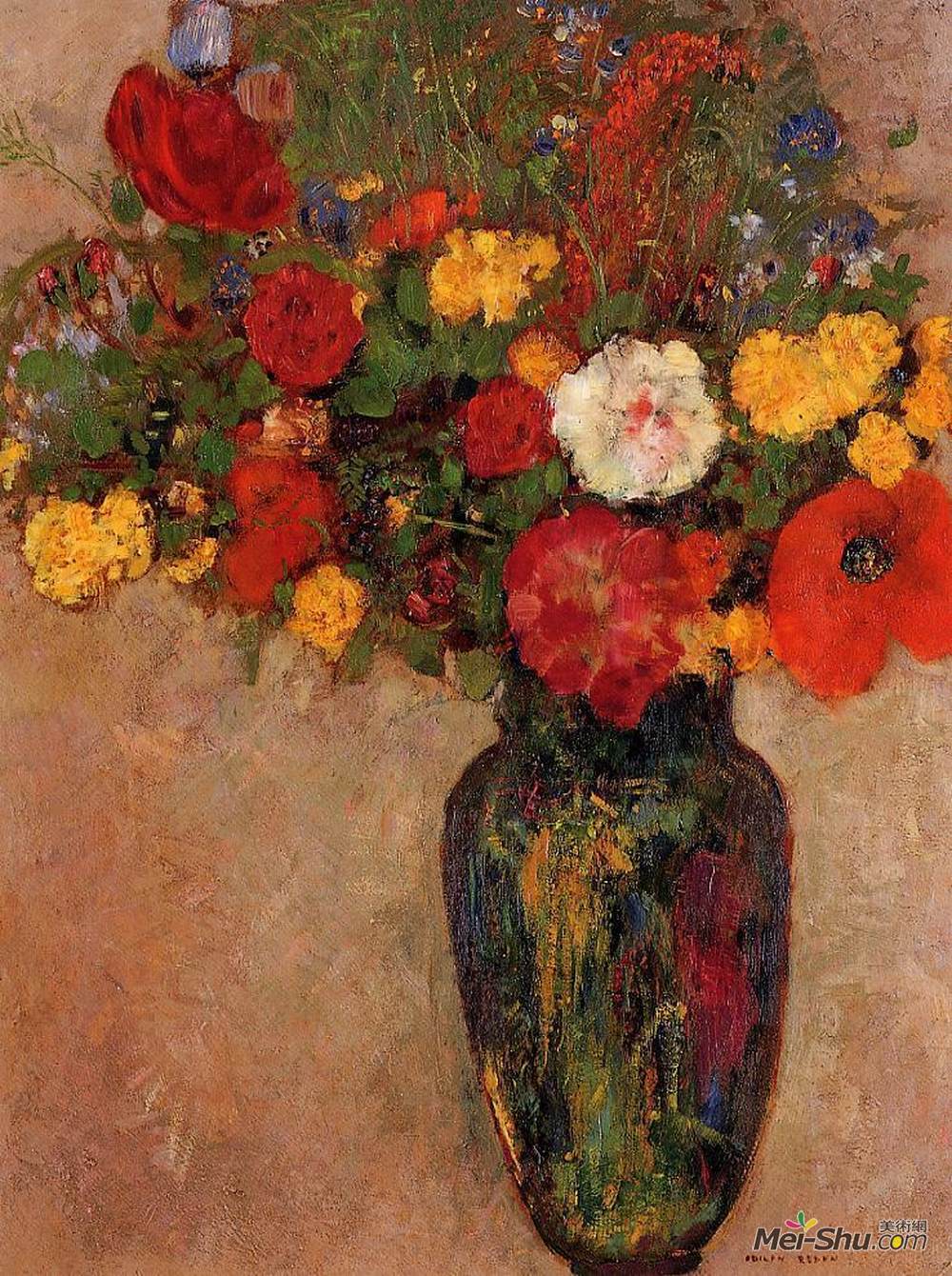 奥迪隆·雷东(Odilon Redon)高清作品《花瓶》
