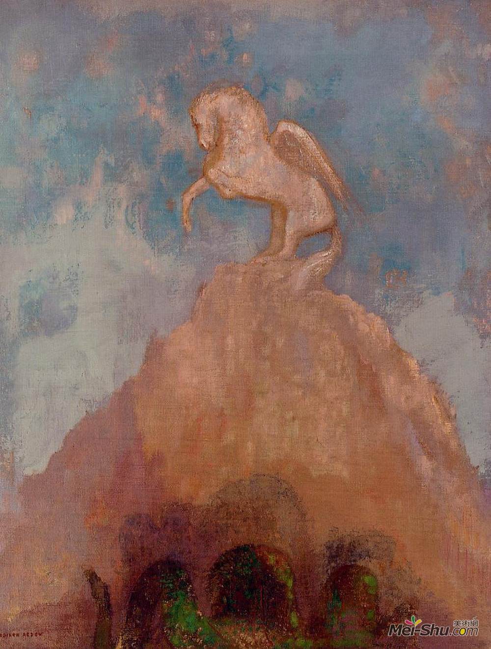 奥迪隆·雷东(Odilon Redon)高清作品《白飞马》