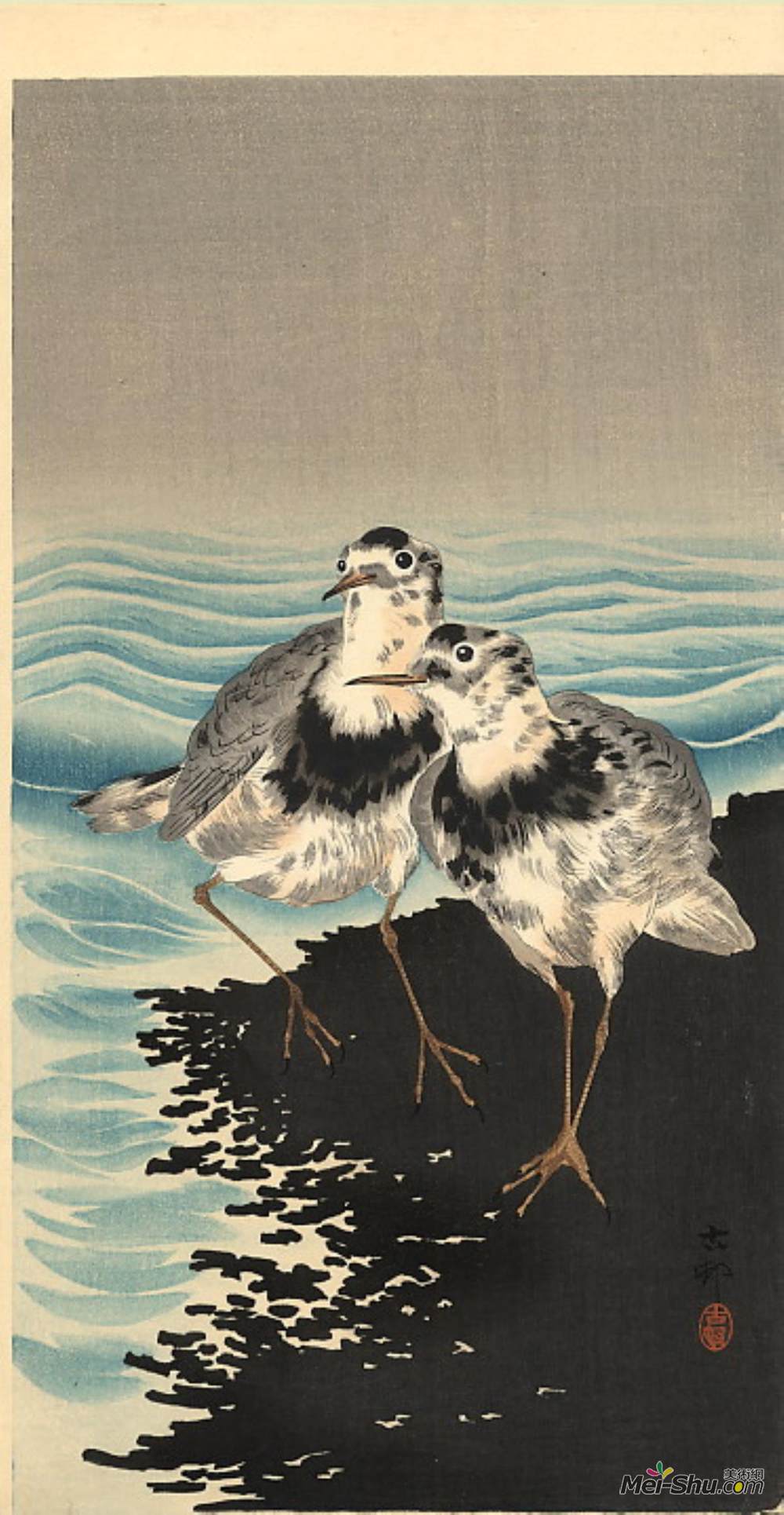 小原古邨(Ohara Koson)高清作品《岸上结》