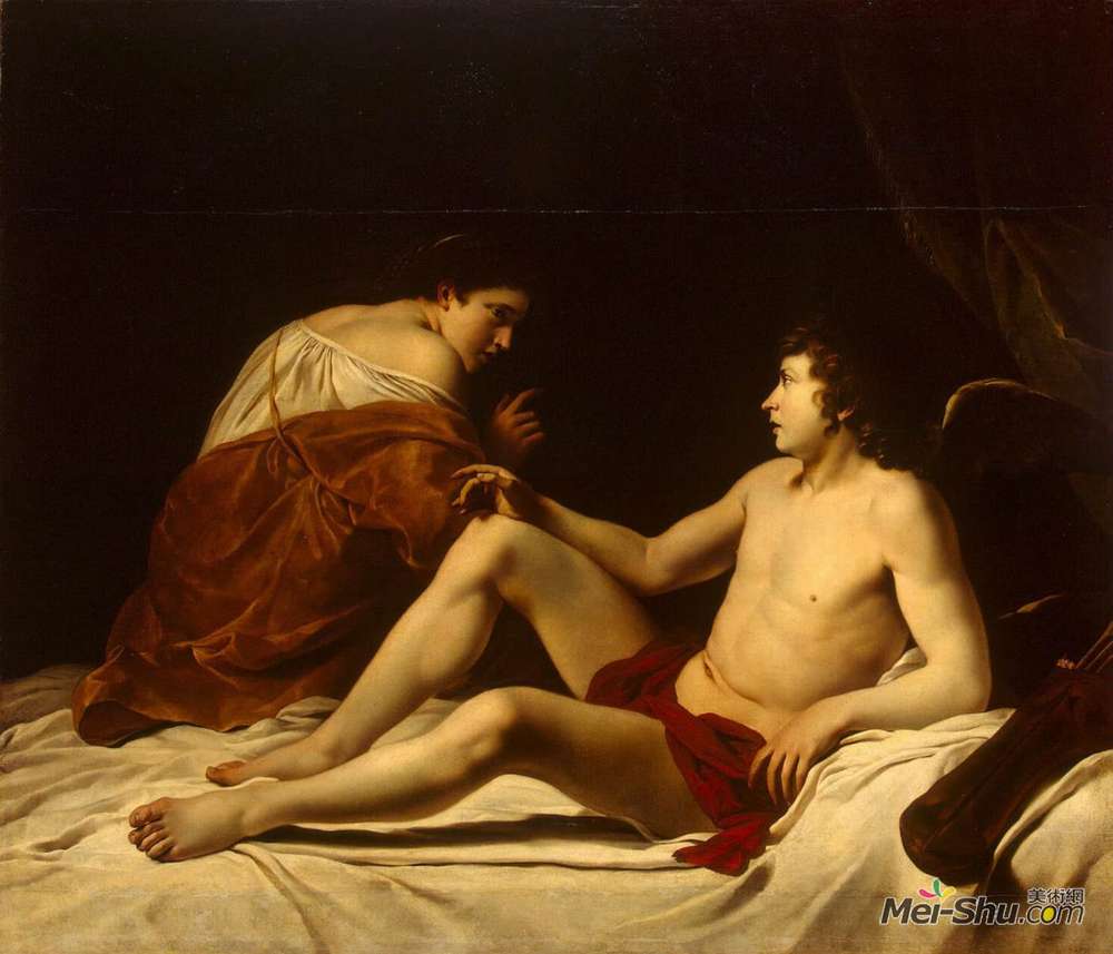 奥拉齐奥·真蒂莱斯基(Orazio Gentileschi)高清作品《丘比特与普赛克》