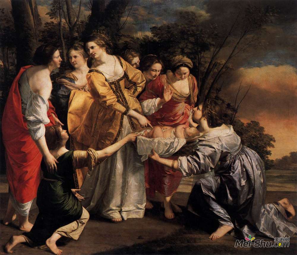 奥拉齐奥·真蒂莱斯基(Orazio Gentileschi)高清作品《寻找摩西》