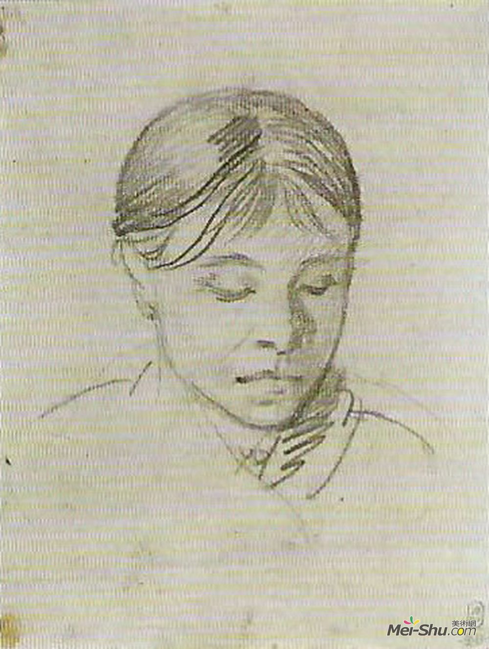 吉普林斯基(Orest Kiprensky)高清作品《Portrait of a sister (Anna Schwalbe)》