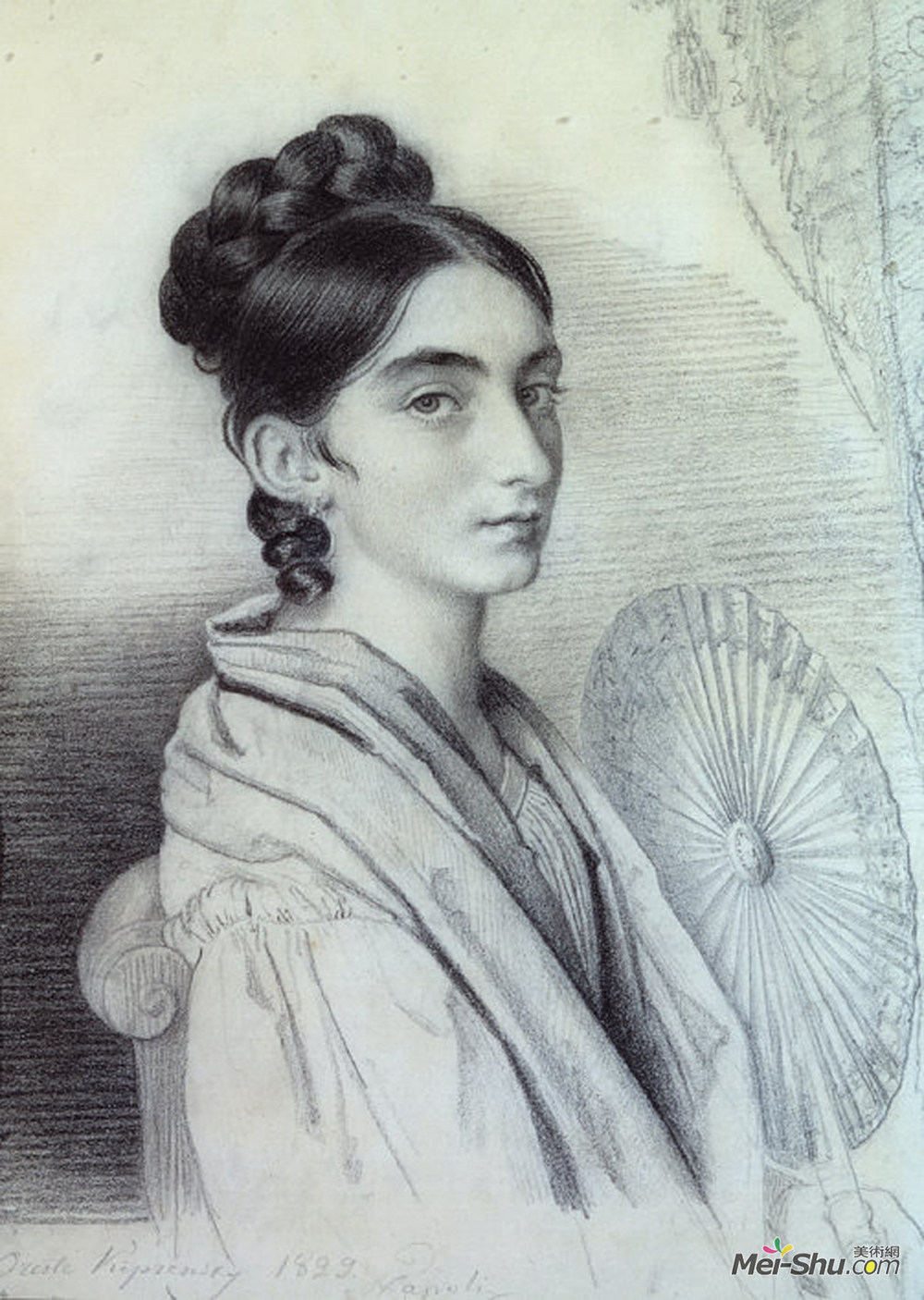 吉普林斯基(Orest Kiprensky)高清作品《索菲亚伯爵夫人库图佐夫的画像》