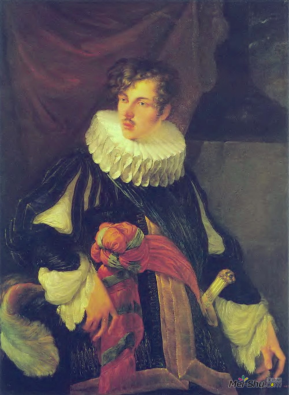 吉普林斯基(Orest Kiprensky)高清作品《Portrait of Vasily Alekseevich Perovsky》
