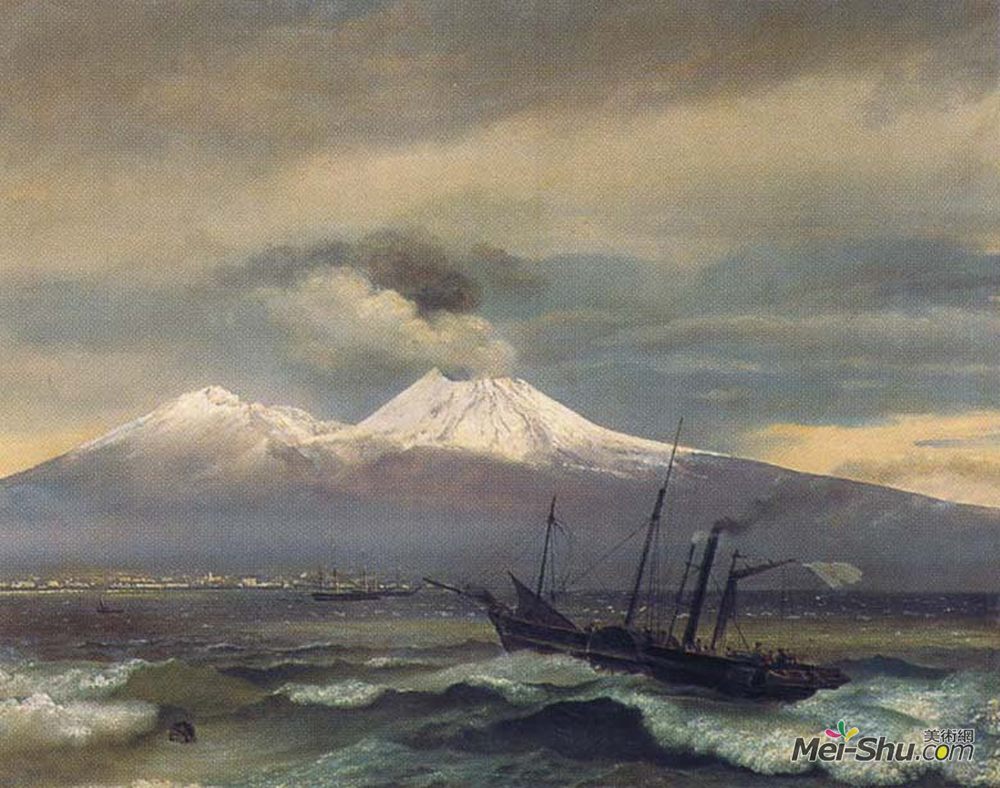 吉普林斯基(Orest Kiprensky)高清作品《冬季维苏威火山景观》