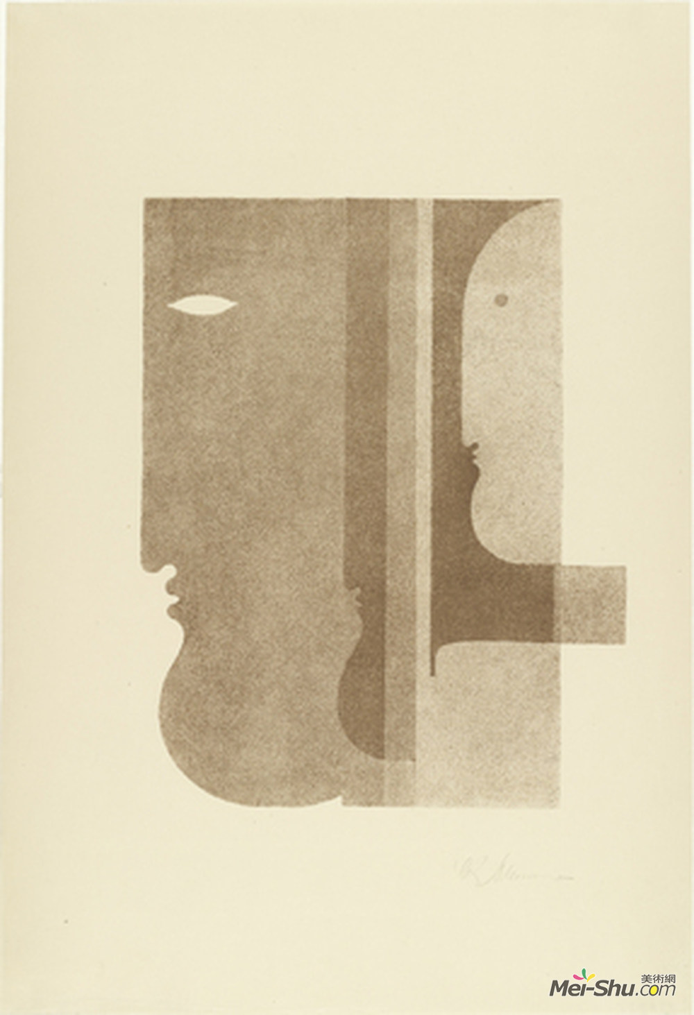 奥斯卡 施莱默 oskar schlemmer 高清作品 two profiles to the left one to the