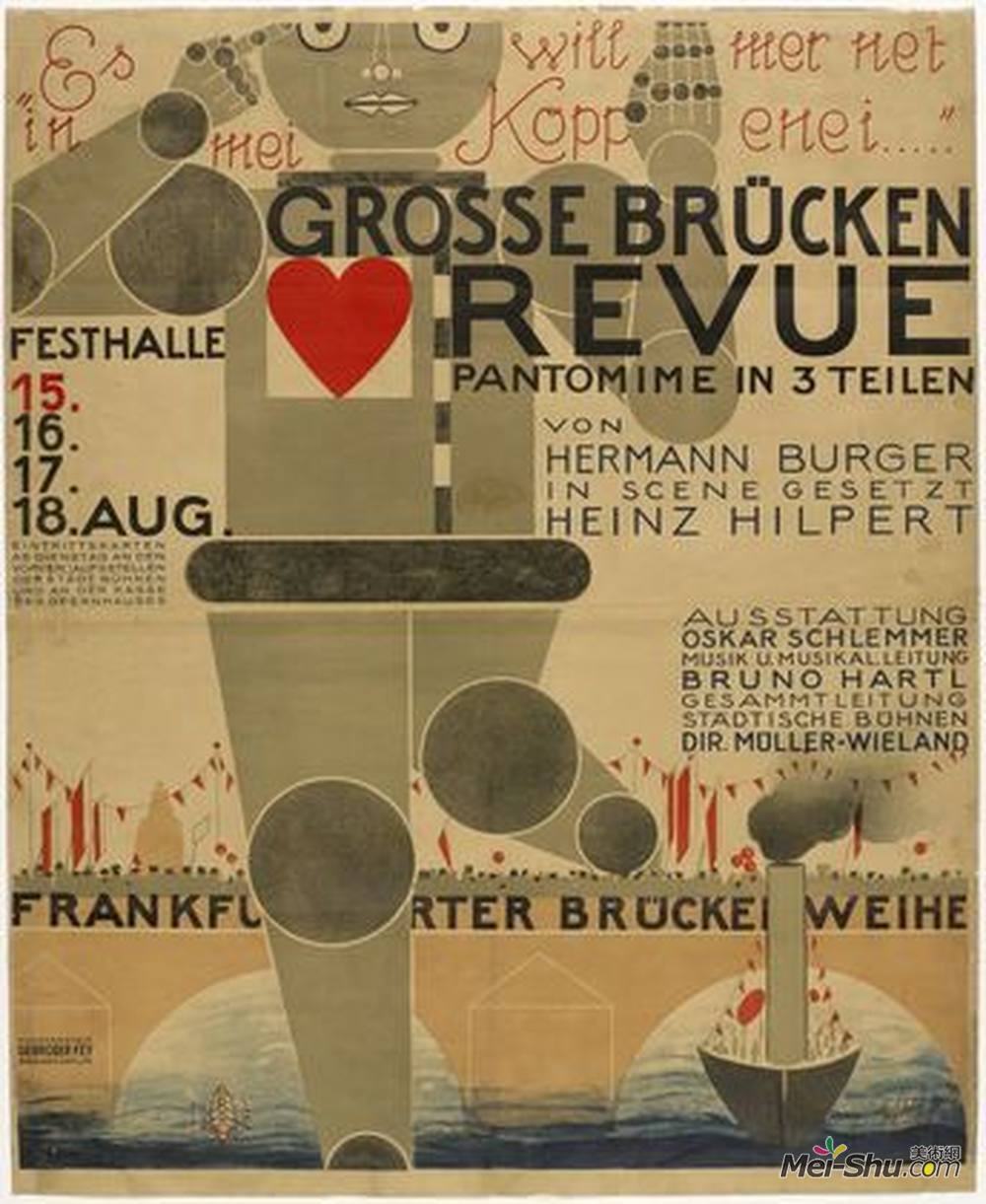 奥斯卡 施莱默 oskar schlemmer 高清作品 poster for the great bridge revue gro e