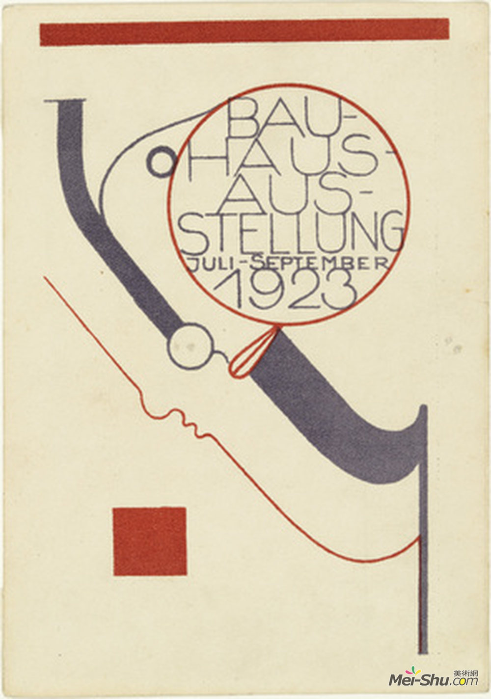 奥斯卡· 施莱默(Oskar Schlemmer)高清作品《Postcard for the Bauhaus Exhibition (Postkarte f&ür》