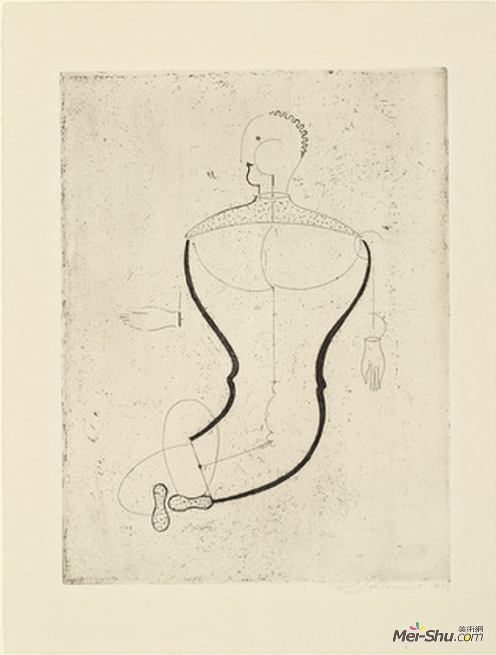 奥斯卡 施莱默 oskar schlemmer 高清作品 abstract figure facing left figure s