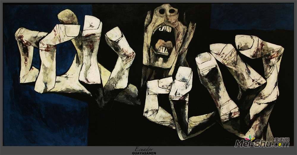 奥斯瓦尔多加亚沙明(Oswaldo Guayasamin)高清作品《抗议之手》