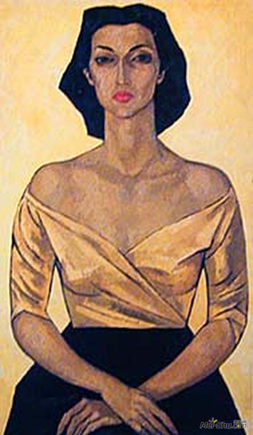 奥斯瓦尔多加亚沙明(Oswaldo Guayasamin)高清作品《Portrait of Leonor Estrada》