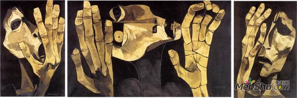 奥斯瓦尔多加亚沙明(Oswaldo Guayasamin)高清作品《呐喊》