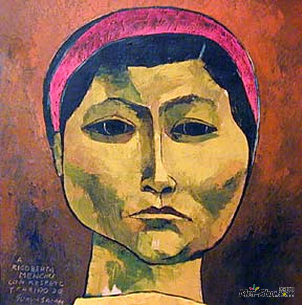 奥斯瓦尔多加亚沙明(Oswaldo Guayasamin)高清作品《Rigoberta Mench&ú》