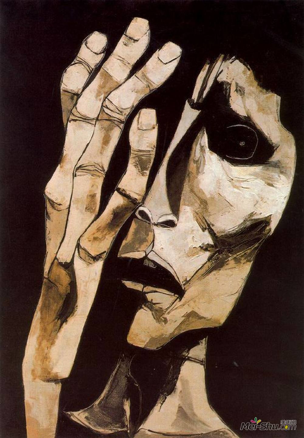 奥斯瓦尔多加亚沙明(Oswaldo Guayasamin)高清作品《第三声尖叫》