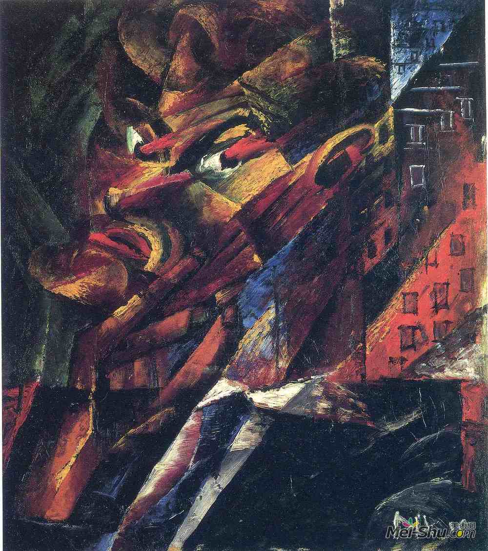 奥托·迪克斯(Otto Dix)高清作品《男人的头像（自画像）》