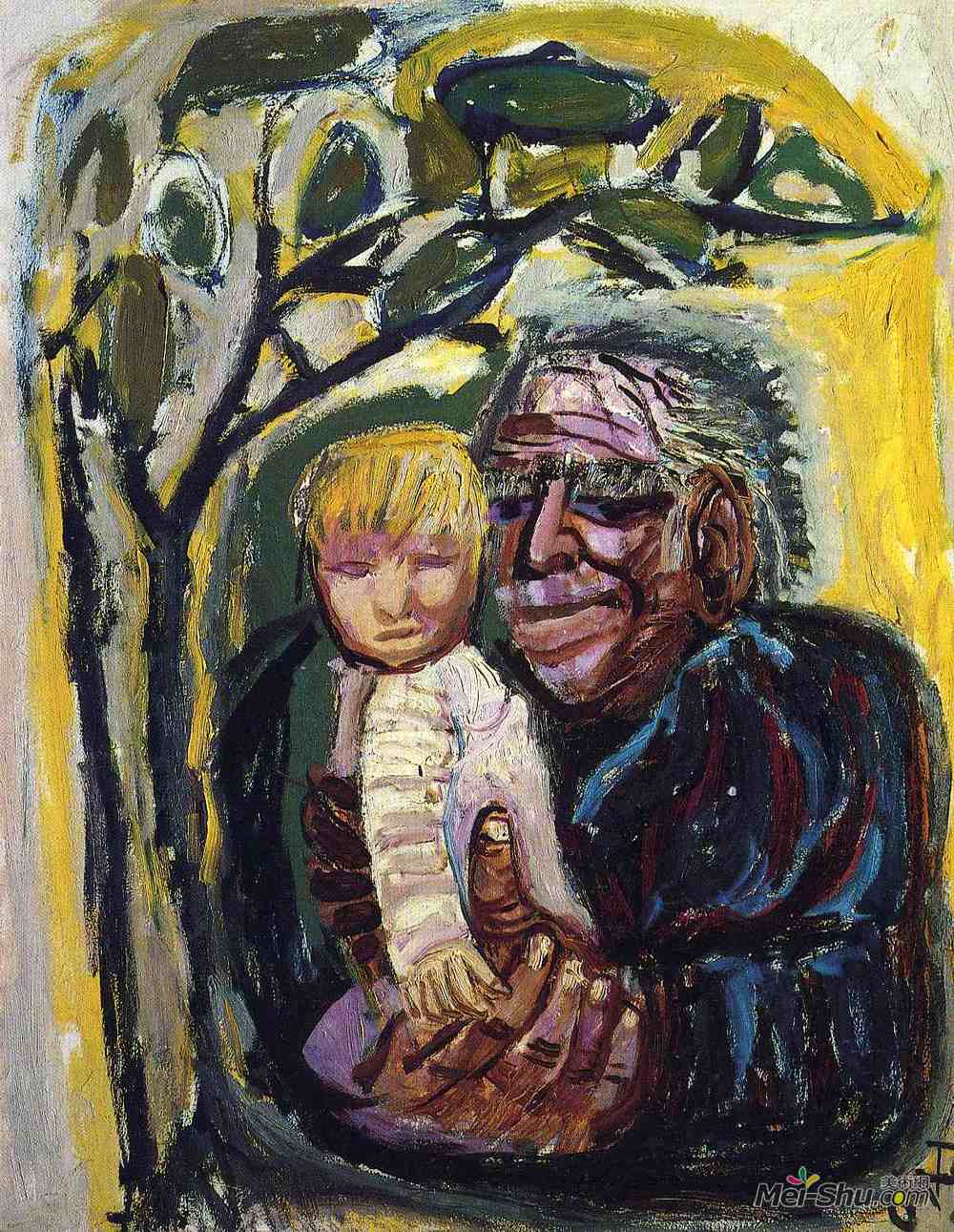 奥托·迪克斯(Otto Dix)高清作品《Self-portrait with Marcella》