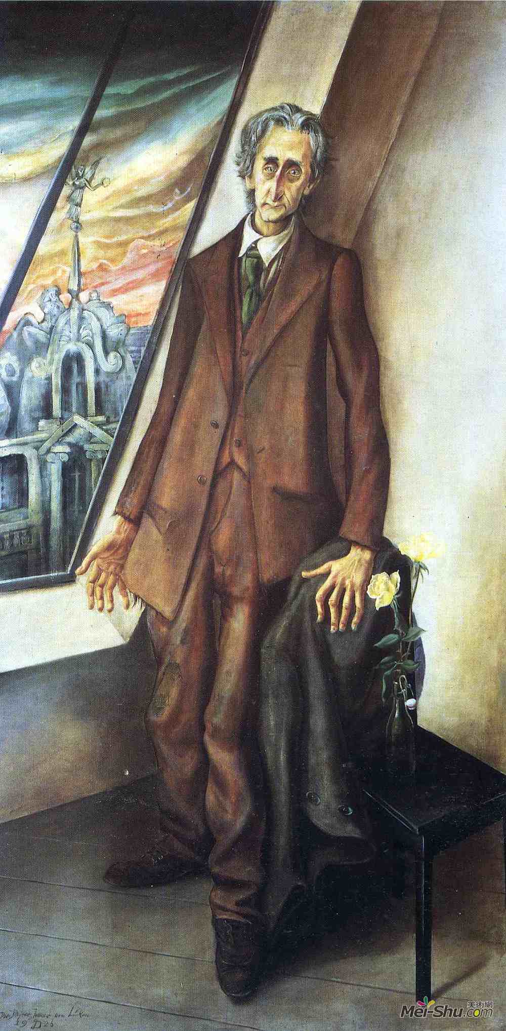 奥托·迪克斯(Otto Dix)高清作品《Portrait of Poet Ivar von L&ücken》