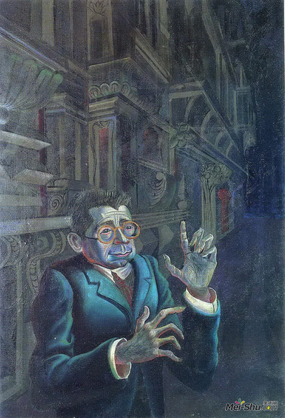 奥托·迪克斯(Otto Dix)高清作品《画家阿道夫·乌扎尔斯基的肖像》
