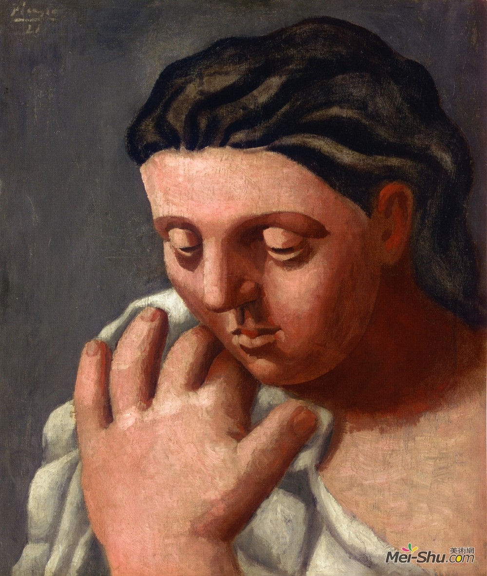 巴勃罗·毕加索(Pablo Picasso)高清作品《女人的头和手》