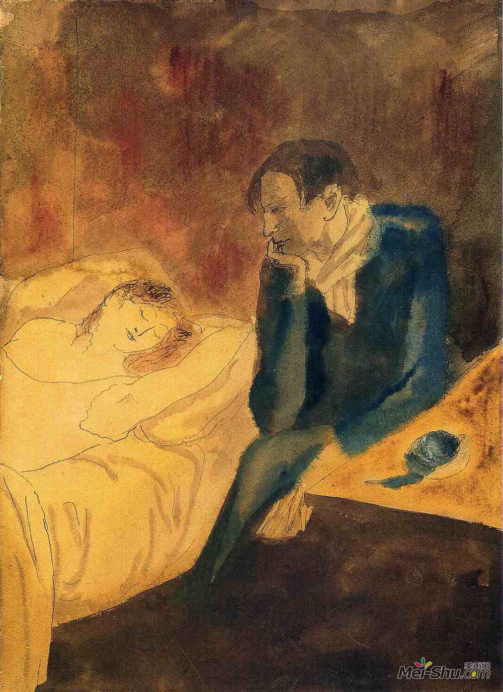 巴勃罗·毕加索(Pablo Picasso)高清作品《沉睡的女人（冥想）》