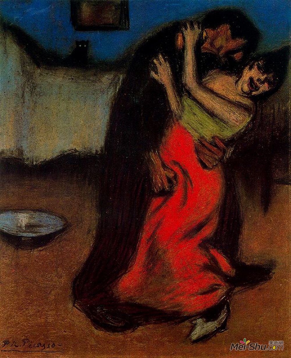 巴勃罗·毕加索(Pablo Picasso)高清作品《残酷的拥抱》