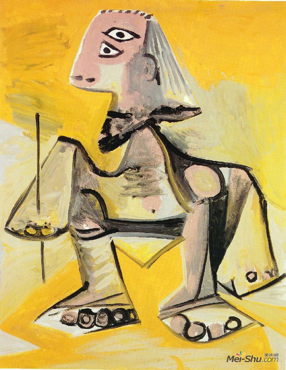 巴勃罗·毕加索(Pablo Picasso)高清作品《蹲伏人》