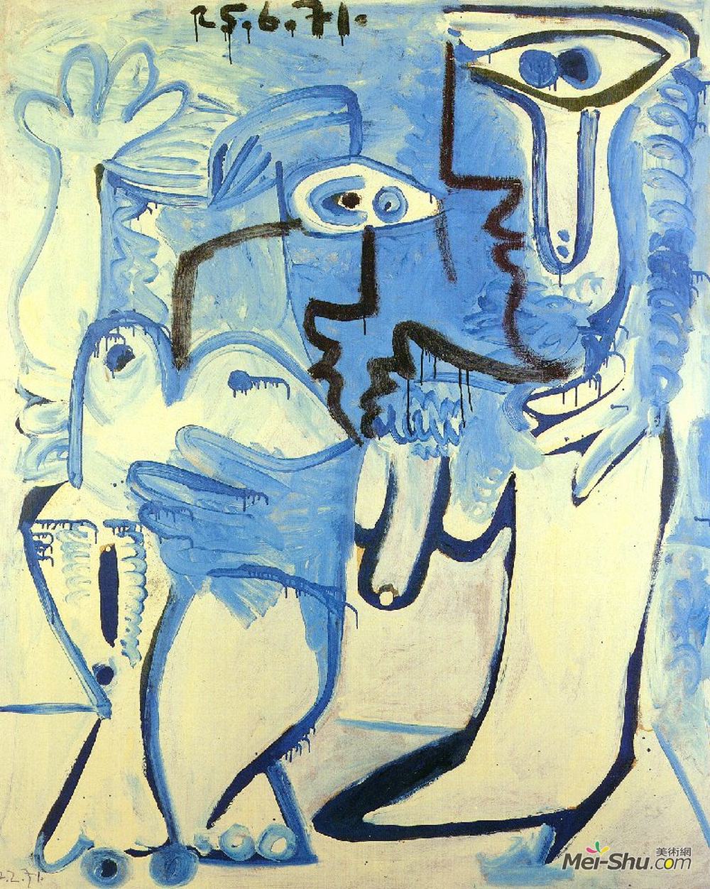巴勃罗·毕加索(Pablo Picasso)高清作品《男人女人》