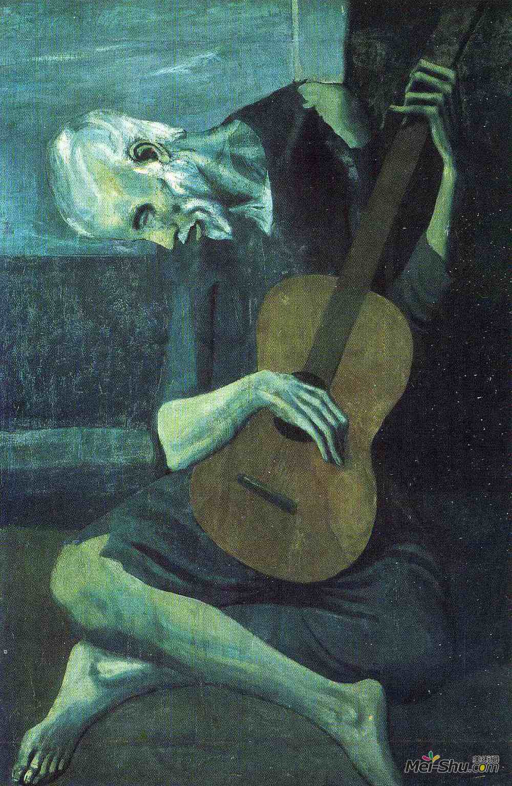 巴勃罗·毕加索(Pablo Picasso)高清作品《老盲人吉他手》