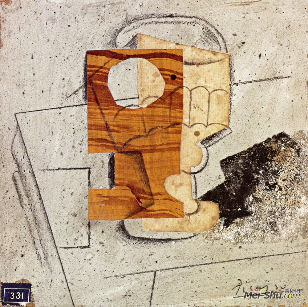 巴勃罗·毕加索(Pablo Picasso)高清作品《桌子上的玻璃杯》