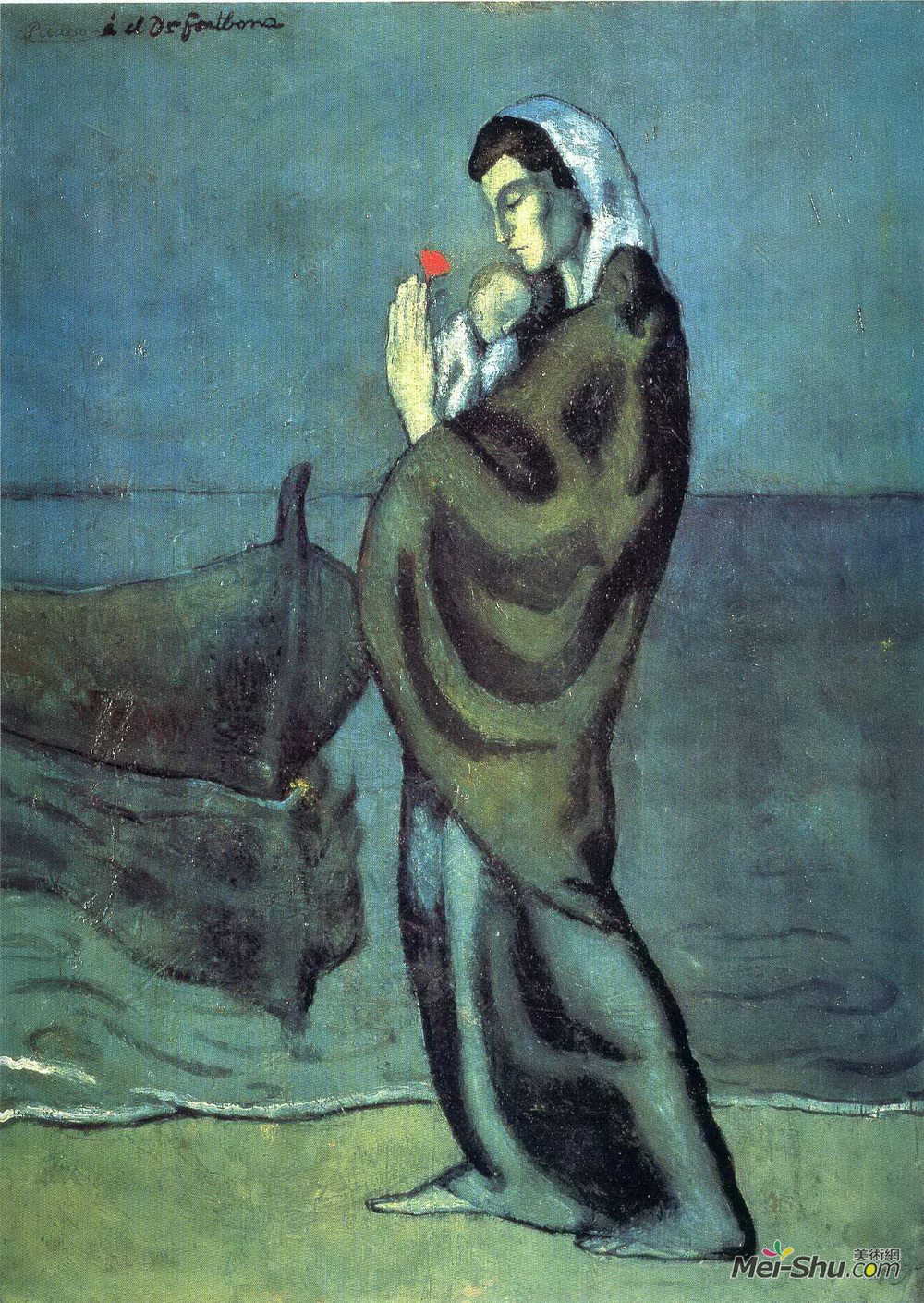 巴勃罗·毕加索(Pablo Picasso)高清作品《海滩上的母亲和孩子》