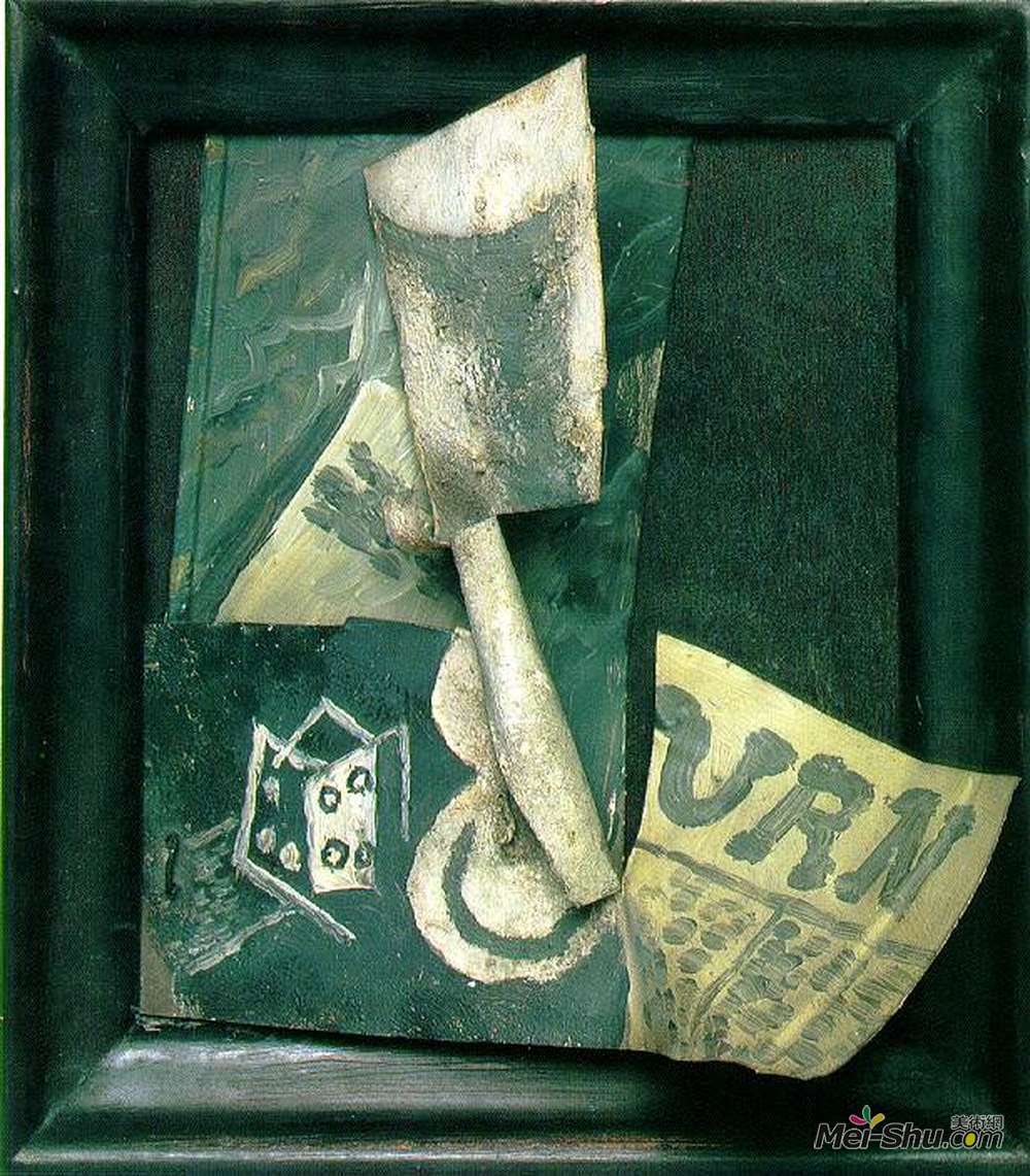 巴勃罗·毕加索(Pablo Picasso)高清作品《玻璃与报纸》