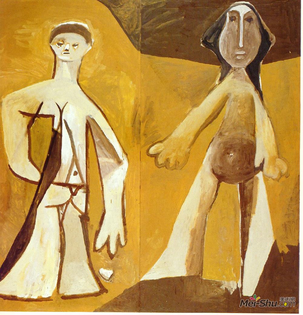 巴勃罗·毕加索(Pablo Picasso)高清作品《男人女人》